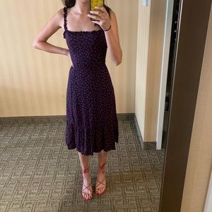 Reformation Granada floral square neck midi